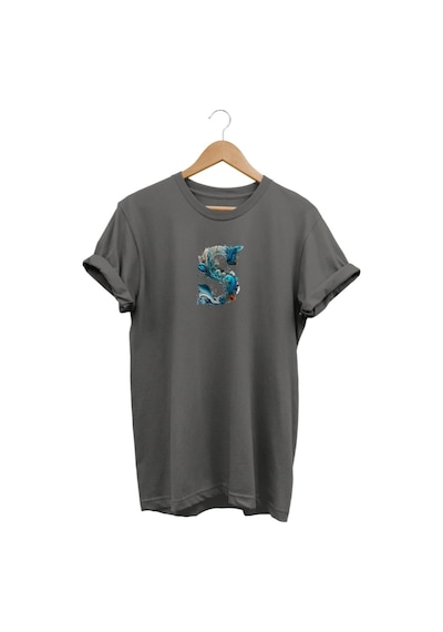 Widi S Baskılı Gri T-shirt Antrasit