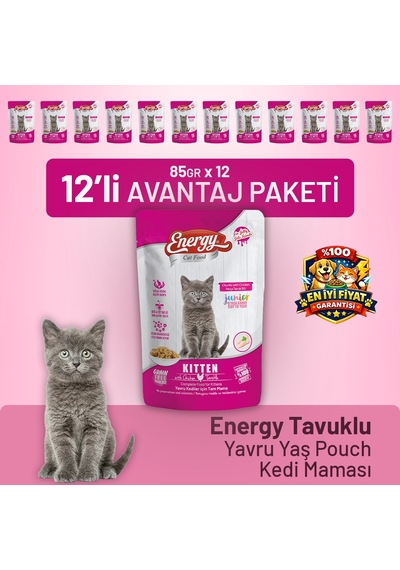 Tavuklu Yavru Yaş Kedi Maması 85 G - 12 Adet