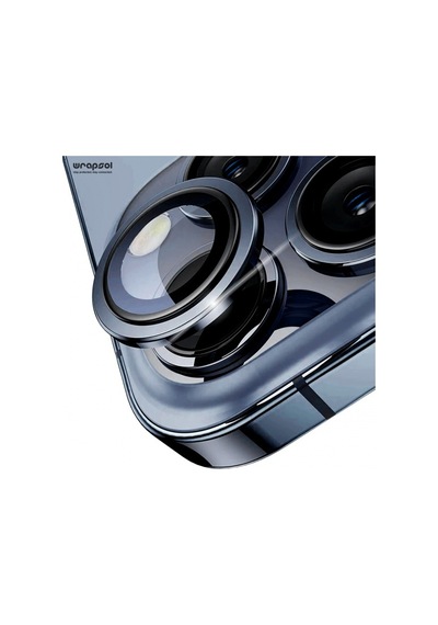Apple Uyumlu iPhone 15 Pro Kamera Lens Koruyucu Mavi Titanyum Kolay Uygulama Aparatlı