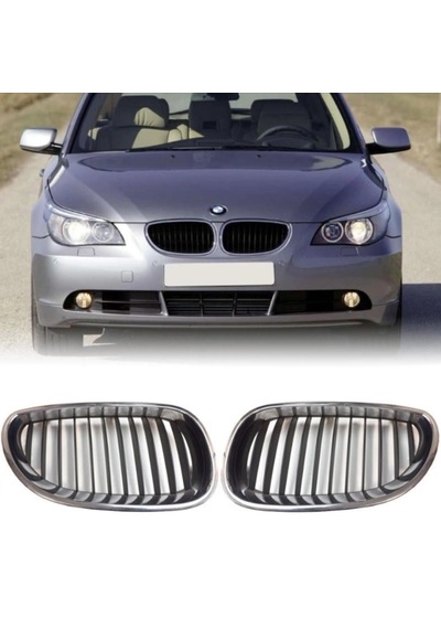 Bmw 5 Serisi E60 2004-2009 Ön Panjur Seti Krom Siyah 51137027061/62