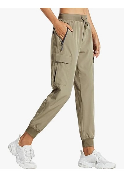 Kadın Quich Dry Hiking Athletic Joggers Doğa Yürüyüşü Günlük Pantolon 001 Bej