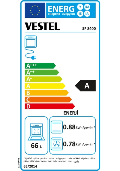 Vestel SF 8400 66 LT Ocaklı Solo Fırın