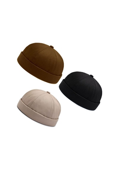 Aida Jewelss 3 Lü Set %100 Pamuk Cap Ayarlanabilir Docker Şapka Yazlık Takke Şapka Retro Şapka Takke Şapka Çok Renkli 6