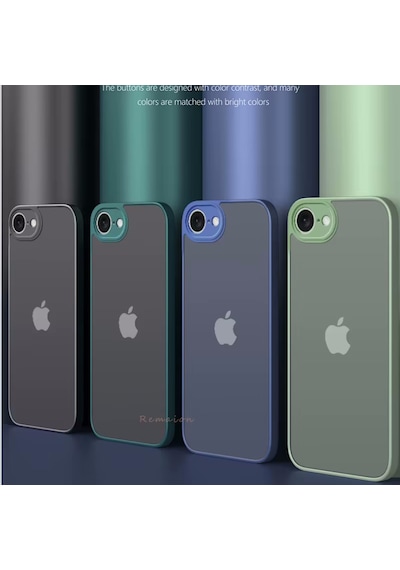 Apple Uyumlu iPhone 16e Kılıf Mat Parmak İzi Yapmaz Renkli Tuşlu Sert Silikon