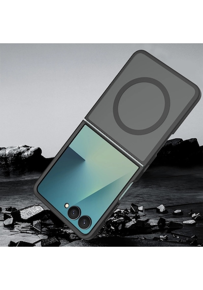 Samsung Uyumlu Galaxy Z Flip 8 Kılıf M-safe Şarj Özellikli Kamera Korumalı Zore Lunex Kapak