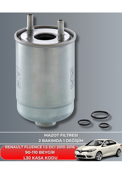 Renault Fluence 1.5 Dcı 2010-2011-2012-2013-2014-2015-2016 90-110 Beygir Mazot Yakıt Filtresi
