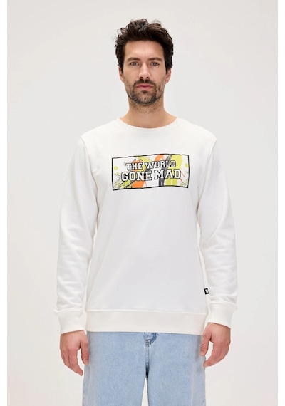 Bad Bear Caen Beyaz Erkek Baskılı Sweatshirt Siyah