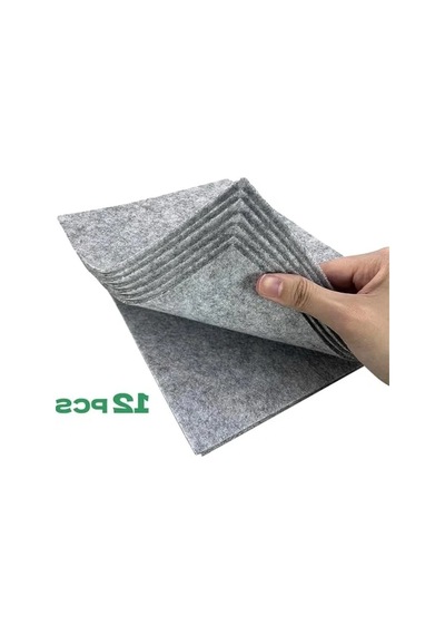 Gri Renkli 2 Mm Kalınlıkta Keçe Mat, 20 X 30 Cm Boyutunda 12 Adet El İşi Keçesi