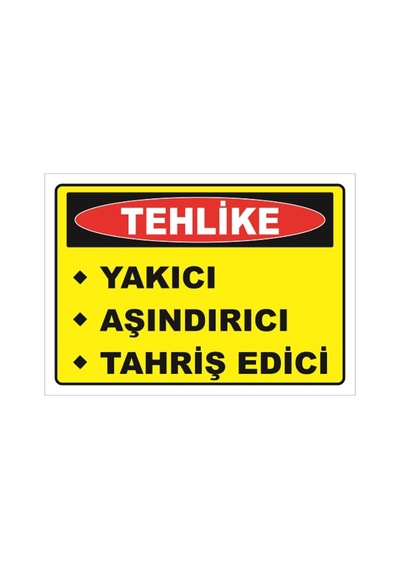 Yakıcı Aşındırıcı Tahriş Edici - Isg Levhası Levha 50x70 Cm Sticker