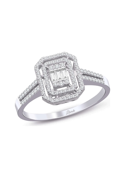 Lilarote 0.55 Ct Çift Şerit Baget Pırlanta Yüzük