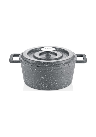 Amboss 7 Parça Copper Döküm Tencere Seti - Gri