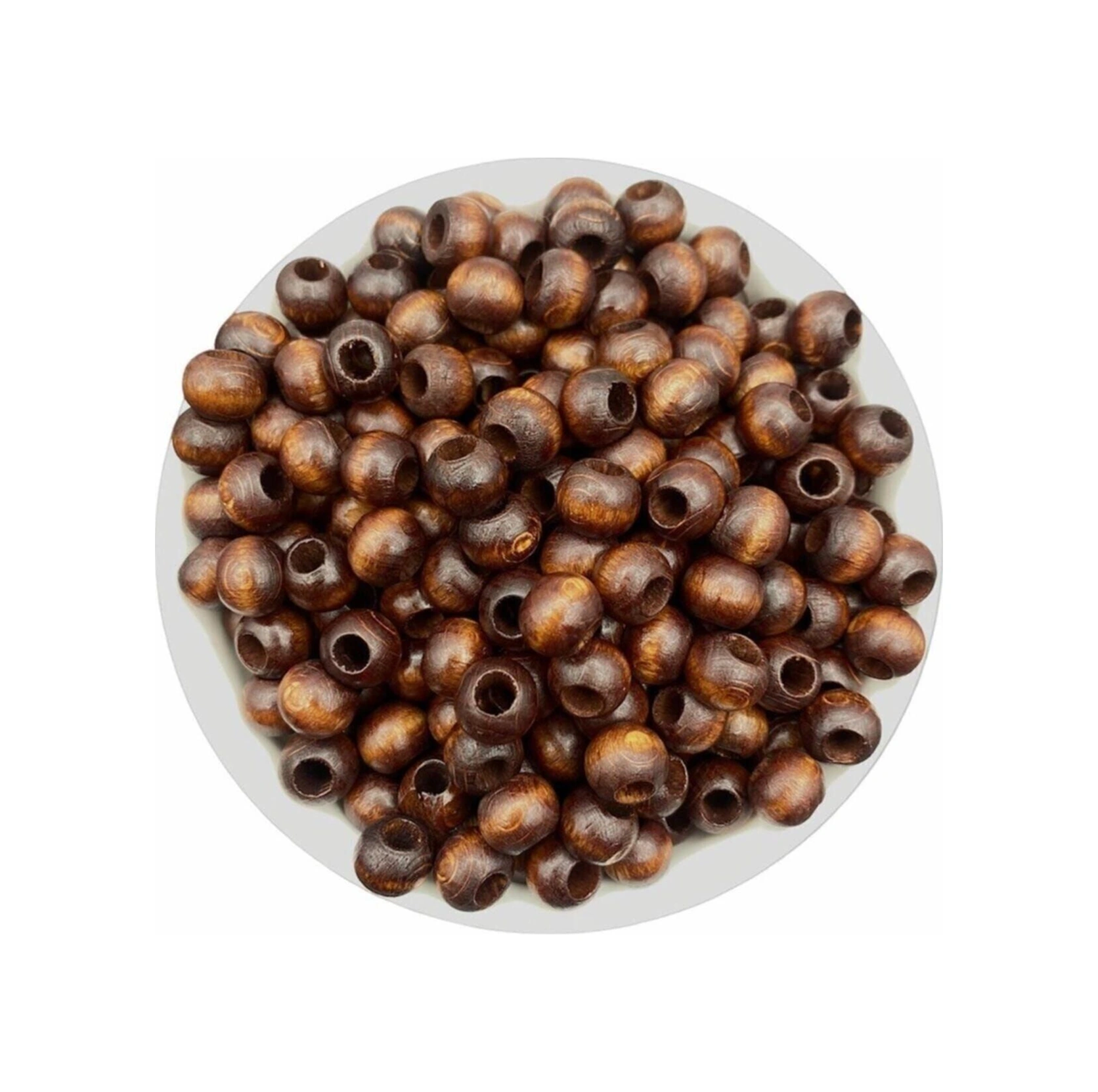 Ahşap Boncuk, 10mm Kahverengi Ahşap,tahta Boncuk 50gr, 160 Adet Boncuk