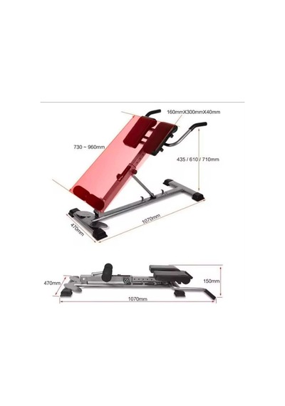 Clifton Hyperextension Ters Mekik Aleti Alpin Iron G-12 Hiperekstansiyon Tezgahı Kırmızı Tek Ebat