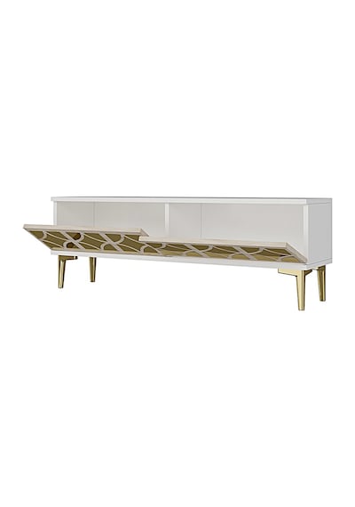 Tsa1236btg - Öztv120 Tv Stand, Tv Sehpası Beyaz - Traverten - Gold 120cm