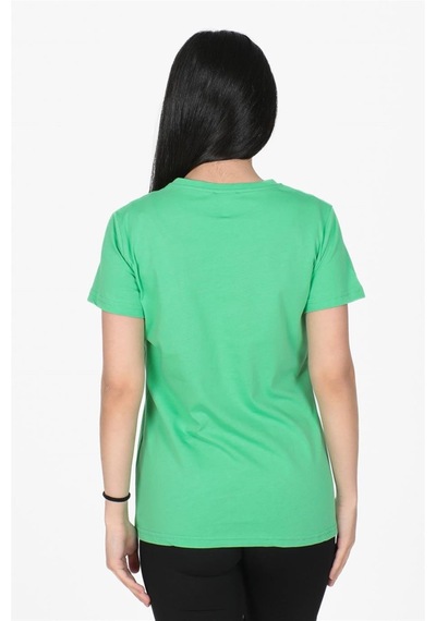 Nrnv Baskılı Bisiklet Yaka Normal Kalıp Tshirt Yeşil-yeşil Yeşil