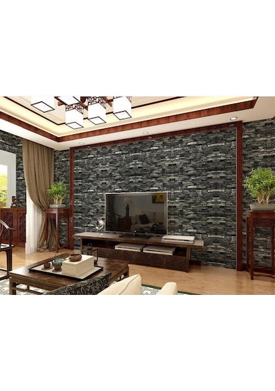 Nw60 Gri Taş Desen Kendinden Yapışkanlı Duvar Paneli (516129797)