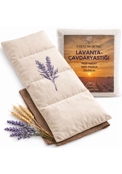 Strauss Lavantalı Çavdar Yastığı 800 G Çıkarılabilir & Yıkanabilir Kılıf Doğal Rahatlatıcı Ekru