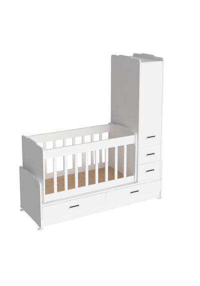 Patiko Furniture Sw 262 Dolaplı Büyüyebilen Beşik Beyaz
