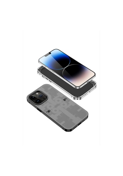 Apple İphone 13 Pro Max Kılıf Mekanik Bumper Kapak - Derin Mor 0.2M-Çok Renkli