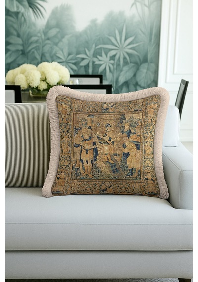 Saray Esintili Asil Vintage Lüx Saçaklı Yastık Kılıfı-barok Tasarımlı Püsküllü Kırlent Kılıfı Mat Ayışığı Şeftali Saray Esintili Asil Vintage Lüx Saçaklı Yastık Kılıfı-barok Tasarımlı Püsküllü Kırlent Kılıfı Mat Ayışığı Şeftali