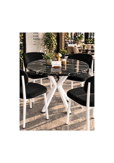 Kalınlaştırmalı Mutfak Cafe Balkon Bahçe Restoran Yemek Masası 70x70 Beyaz Siyah Traverten Yuvarlak Mermer Desen - Beyaz Mermer Desen - Beyaz Kalınlaştırmalı Mutfak Cafe Balkon Bahçe Restoran Yemek Masası 70x70 Beyaz Siyah Traverten Yuvarlak Mermer Desen - Beyaz Mermer Desen - Beyaz
