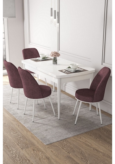 Canisa Kor Serisi 70x114 Açılabilir Mutfak Masası Takımı Beyaz Masa 4 Gül Kurusu Sandalye Masa Beyaz Sandalyeler Gülkurusu Canisa Kor Serisi 70x114 Açılabilir Mutfak Masası Takımı Beyaz Masa 4 Gül Kurusu Sandalye Masa Beyaz Sandalyeler Gülkurusu