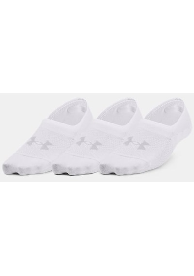 Under Armour Kadın UA Breathe Lite Ultra 3’lü Paket Low Liner Çorap 1370075-100 Beyaz - Gri