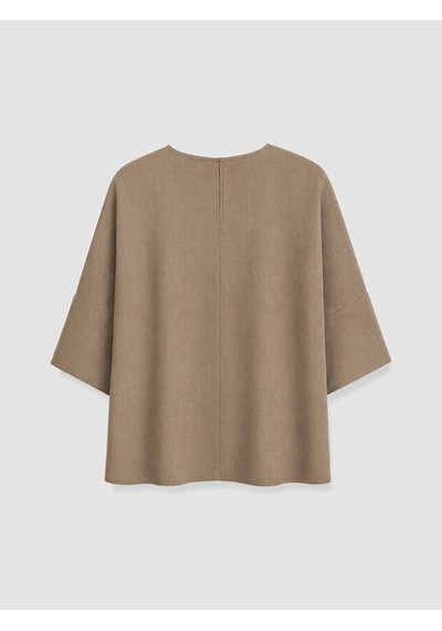 Lcw Vision Kahverengi Bisiklet Yaka Oversize Bluz