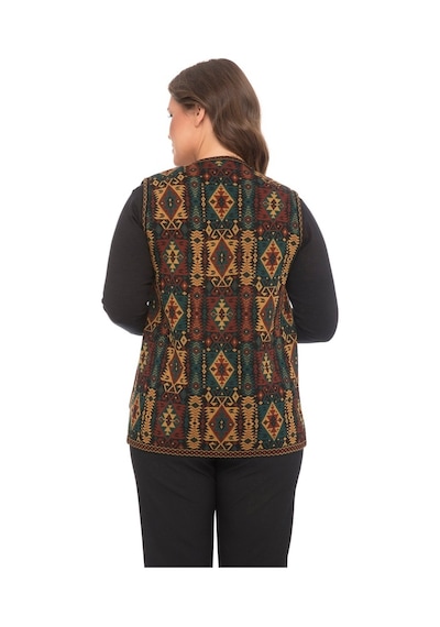 Uludağ Triko Kadın Kilim Desen Yelek / Ana