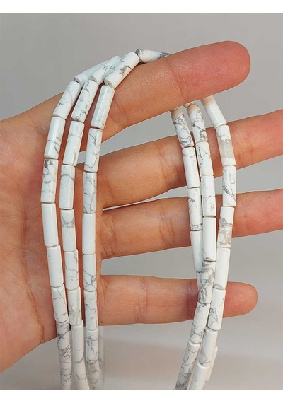 Bileklik Boy Havlit Taşı Silindir Kesim 4x12.5mm Yarım Dizi 49372 18cm Uzunluğundadır Çok Renkli