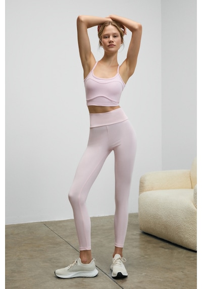 Urban Beat Grovıx Kadın Yumuşak Ve Esnek Dokulu Sırtı Halter Göğüs Pedli Askılı Pembe Spor Sütyeni Pembe