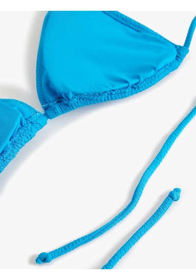 Koton Üçgen Bikini Üstü Dokulu Kaplı Turkuaz 4sak10013mm Turkuaz