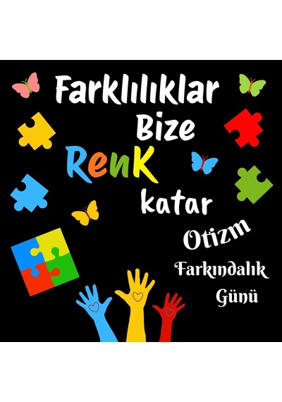 Otizm Farkındalık Günü Okul Panosu Figür Seti Hazır Kesim Sınıf Süsü 7