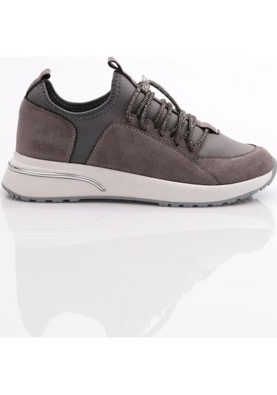 Dgn 221 Kadin Taş Bağcikli Sneaker Ayakkabi 221-2494-R4637 Gri