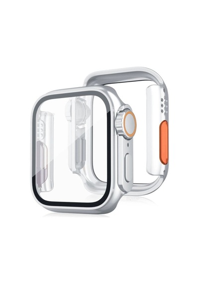 Tedar Apple Watch Uyumlu 44mm Watch Uyumlu 49mm Kasa Dönüştürücü Ve Ekran Koruyucu - Gümüş Najmaddin