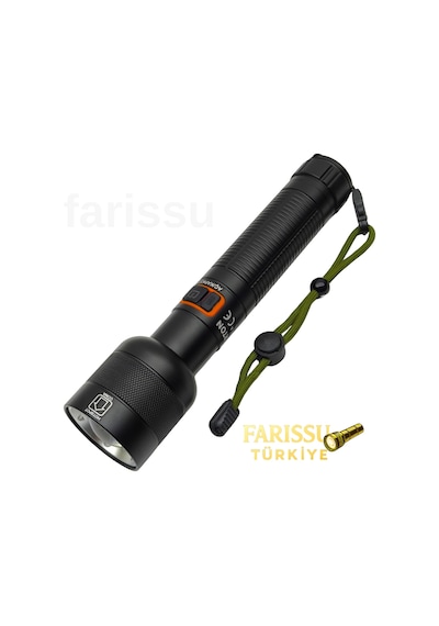 Everton Rt-063 A Beyaz Lazer Taktik El Feneri - 30w 2000 Lümen Profesyonel Aydınlatma Siyah