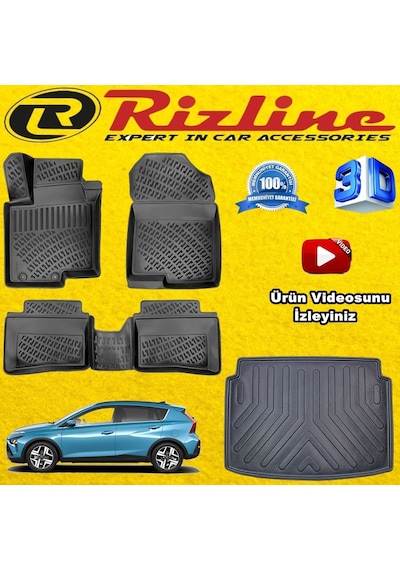 Hyundai Bayon 3D Paspas+Bagaj Havuzu 2021 Sonrası Set Rizline N11.7187