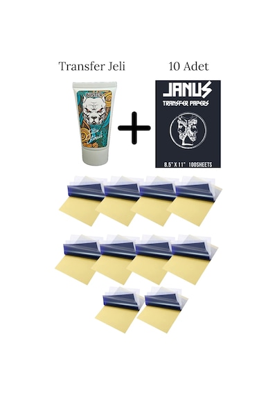 Janus Transfer Dövme Kağıdı 10'lu +transfer Jeli Dövme Transfer Seti