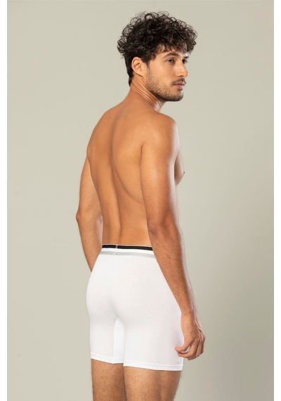 Erdem Beyaz Pamuk Elastan Uzun Boxer 1415 Beyaz