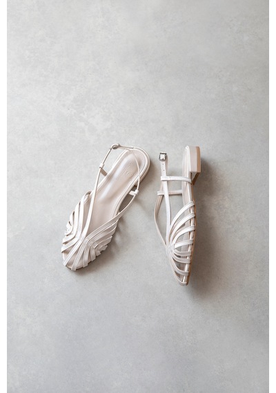 Wolk Shoes Lester Kadın Biyeli Saten Babet Bej
