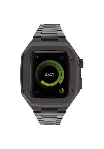 Newface Apple Watch 44mm Metal Petek Kasalı Kordon - Siyah Diğer
