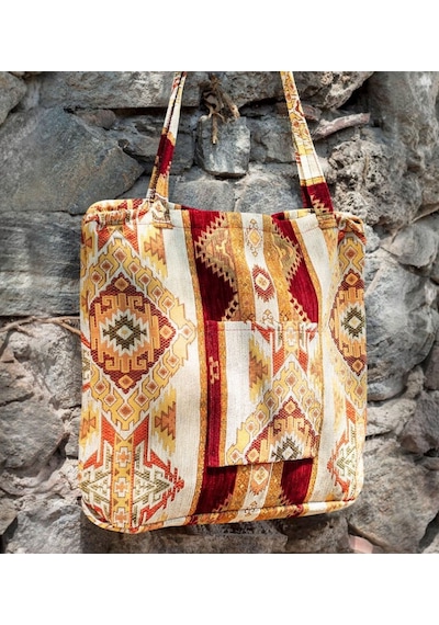 Bk Gift El Yapımı Otantik Türk Kilim Omuz Çantası -3, Günlük, Kitap, Tablet, Plaj Ve Seyahat Çantası Kobitmeyencom35838 Bk Gift