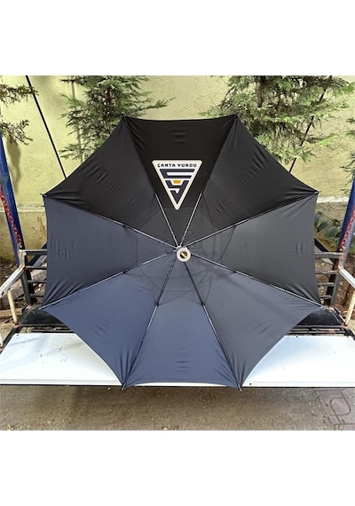 Marlux April A-250g Protokol Vale Çift Katmanlı Şemsiye 130 CM Siyah - Siyah