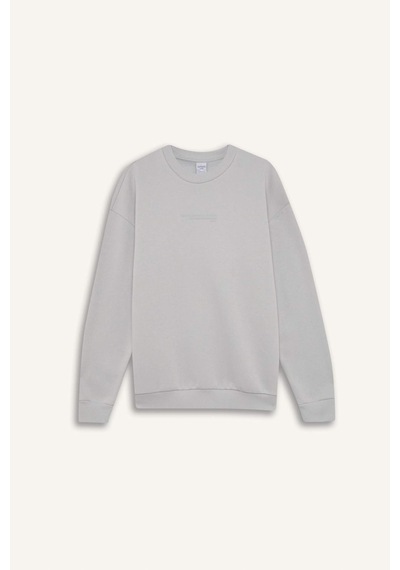 DeFacto Boxy Fit Bisiklet Yaka Baskılı Sweatshirt X8282AZ24AUGR184