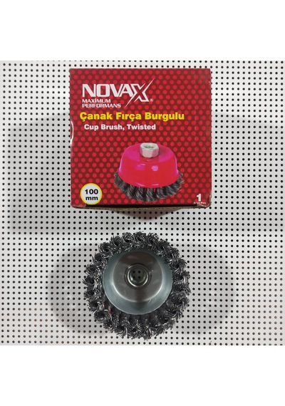 Novax Çanak Fırça Burgulu 100 Mm M14 Tüv Onaylı Ce Belgeli Daire Burgu Çanak