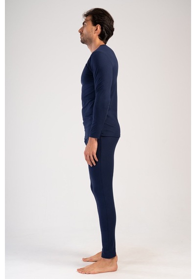 Yake Store Erkek Comfort Kayık Yaka Uzun Kol Iclık Takım - Khakı Haki