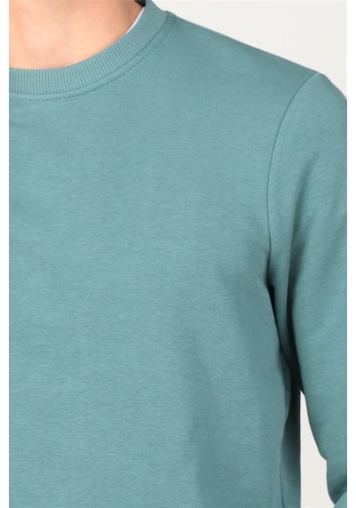 Tudors Bisiklet Yaka Basıc Unisex Sweatshirt Petrol