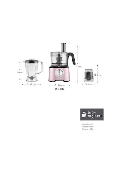 Karaca Mastermaid Power Max 12 İn 1 Mutfak Robotu Rosegold 2500w