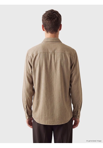 Lcw Vision Kahverengi Slim Fit Erkek Dokulu Gömlek