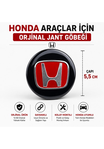 Honda Araçlar İçin Jant Göbeği Takımı 4  Adet